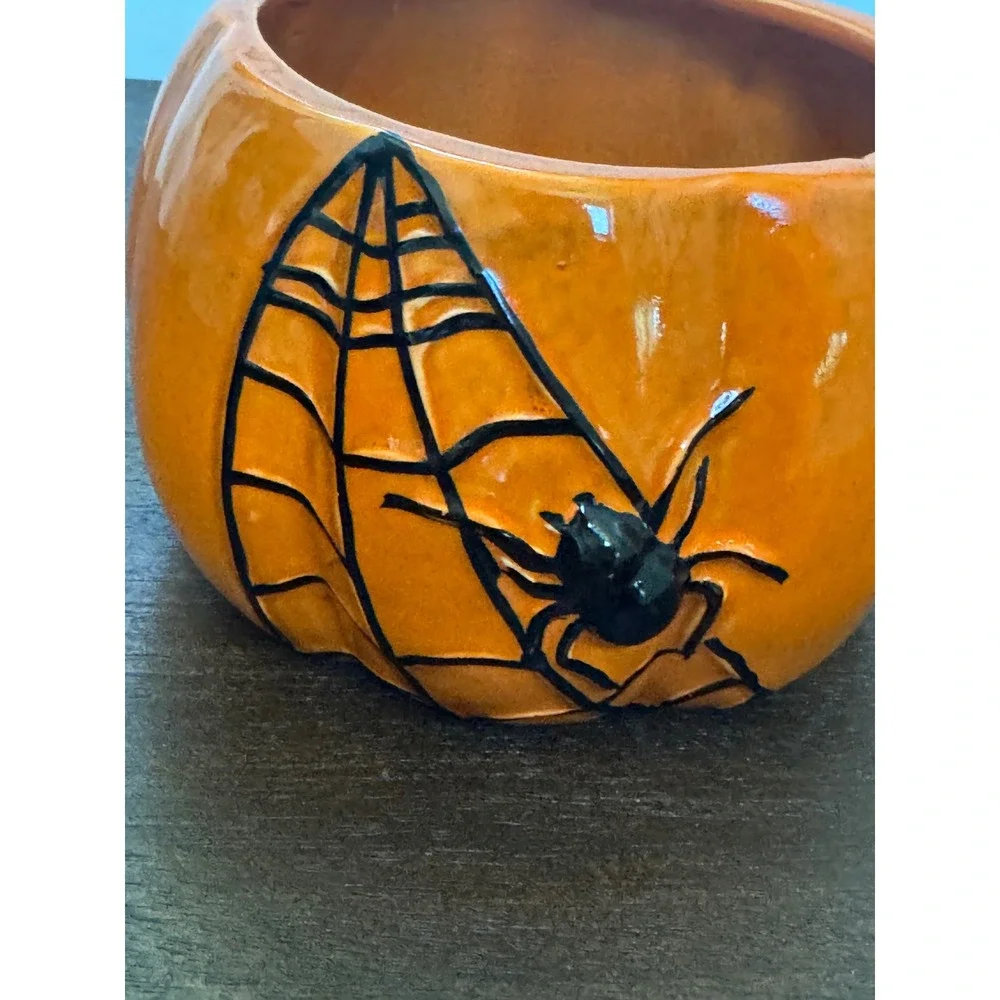 Yankee Candle Boney Bunch Pumpkin Spider Halloween Jar Holder 1724768 Orange